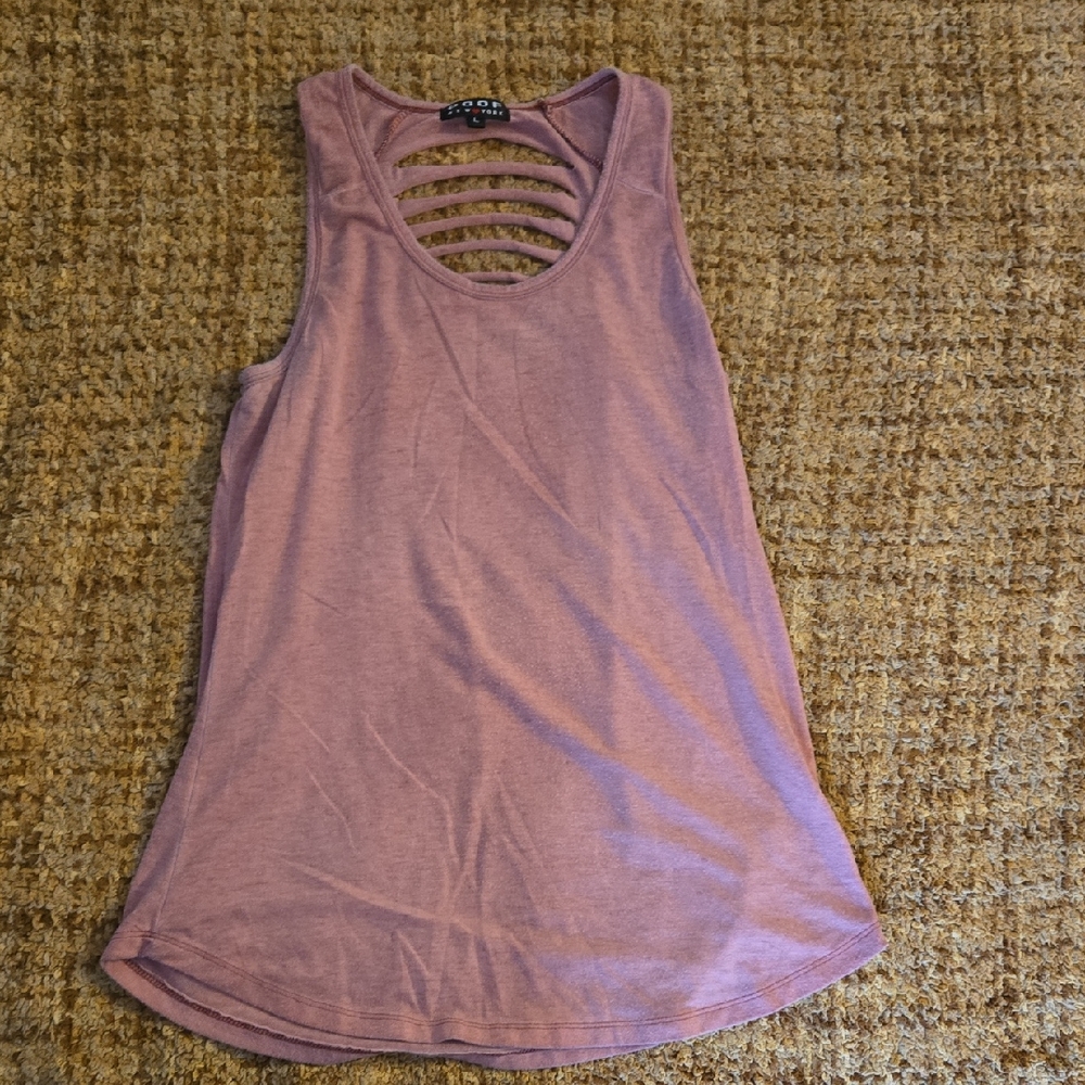 Stylish Mauve Tank Top with Cutout Back